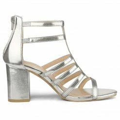 Allegra K Women's Cage Strappy Gladiators Chunky Heels Sandals