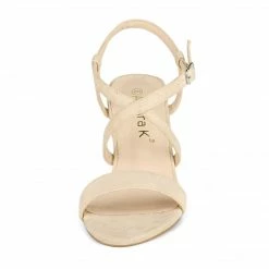 Allegra K Shoes YFL01162-6 Women Open Toe Crisscross Straps Block Heeled Sandals