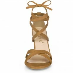 Allegra K YFL846-3 Women's Open Toe Lace-Up High Block Heeled Sandals