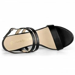 Allegra K Women‘s Slingback Block Heel Ankle Strap Sandals 42 Allegra K Women‘s Slingback Block Heel Ankle Strap Sandals