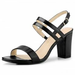 Allegra K Women‘s Slingback Block Heel Ankle Strap Sandals 39 Allegra K Women‘s Slingback Block Heel Ankle Strap Sandals