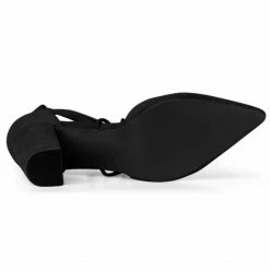 Allegra K Women's Pointed Toe Chunky Heel Lace Up Pumps