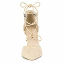 Allegra K Women's Pointed Toe Chunky Heel Lace Up Pumps