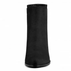 Allegra K Women's Round Toe Chunky Heel Ankle Chelsea Boots