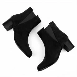 Allegra K Women's Round Toe Chunky Heel Ankle Chelsea Boots