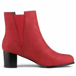 Allegra K Women's Round Toe Chunky Heel Ankle Chelsea Boots