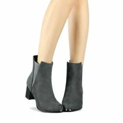 Allegra K Women's Round Toe Chunky Heel Ankle Chelsea Boots