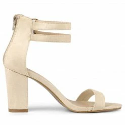 Allegra K Women's Double Ankle Straps Block Heels Sandals Shoes