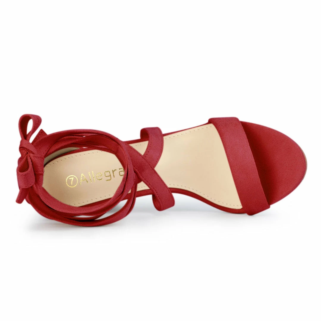 Allegra K Women's Crisscross Lace Up Mid Block Heels Sandals 35 Allegra K Women's Crisscross Lace Up Mid Block Heels Sandals