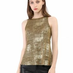 Allegra K Shiny Shimmer Tank Top