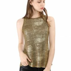 Allegra K Shiny Shimmer Tank Top