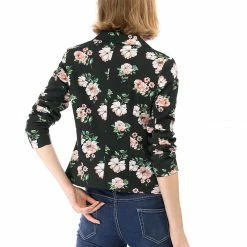 Women Allegra K Notched Lapel Open Front Blazer In Floral Print 96 Women Allegra K Notched Lapel Open Front Blazer In Floral Print