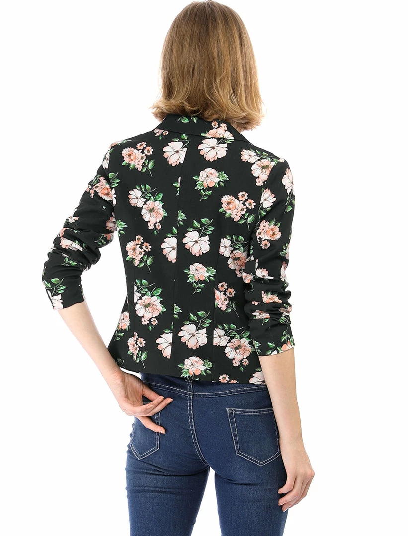 Women Allegra K Notched Lapel Open Front Blazer In Floral Print 43 Women Allegra K Notched Lapel Open Front Blazer In Floral Print
