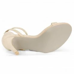 Allegra K Women's Ankle Strap Stiletto High Heel Sandals 38 Allegra K Women's Ankle Strap Stiletto High Heel Sandals