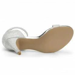 Allegra K Shoes Women's Glitter Ankle Strap Stiletto Heel Sandals