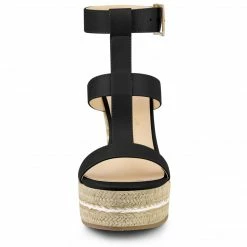 Allegra K Women's Strappy Espadrille Wedge High Platform Sandal Shoes
