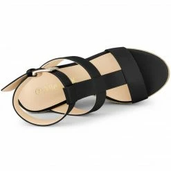 Allegra K Women's Strappy Espadrille Wedge High Platform Sandal Shoes