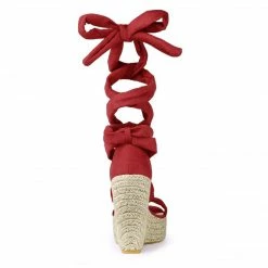 Allegra K Shoes Women's Espadrille Platform Wedges Heel Lace Up Sandals