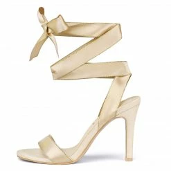 Allegra K Women's Satin Ankle Strap Stiletto Heel Sandals Shoes 24 Allegra K Women's Satin Ankle Strap Stiletto Heel Sandals Shoes