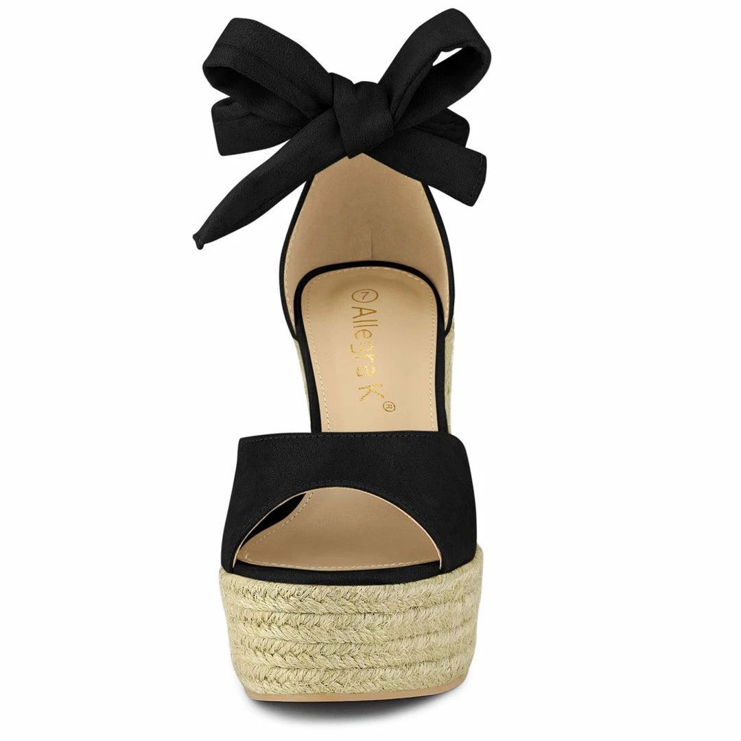Allegra K Women's Espadrilles Tie Up Ankle Strap Wedge Sandals 26 Allegra K Women's Espadrilles Tie Up Ankle Strap Wedge Sandals