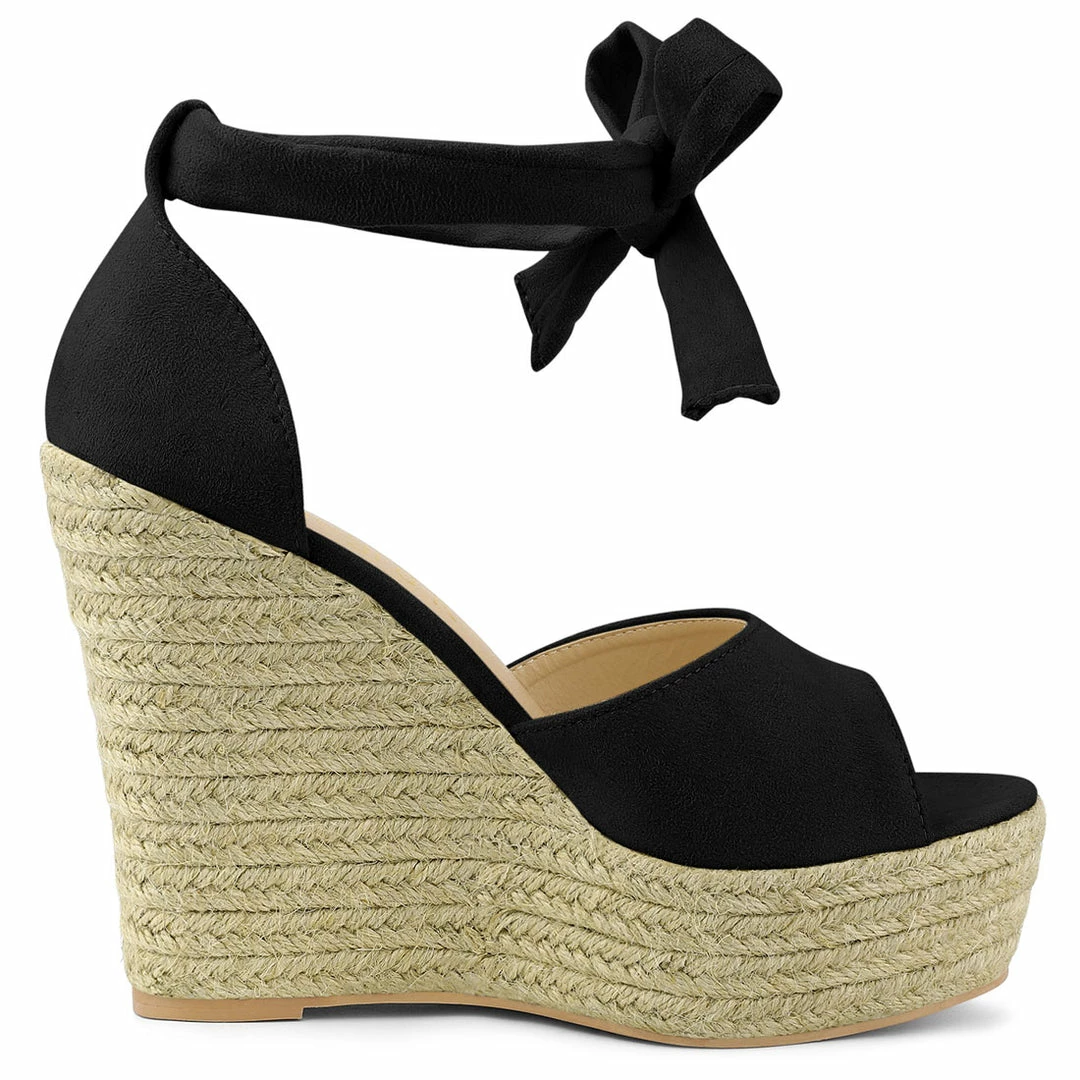 Allegra K Women's Espadrilles Tie Up Ankle Strap Wedge Sandals 30 Allegra K Women's Espadrilles Tie Up Ankle Strap Wedge Sandals