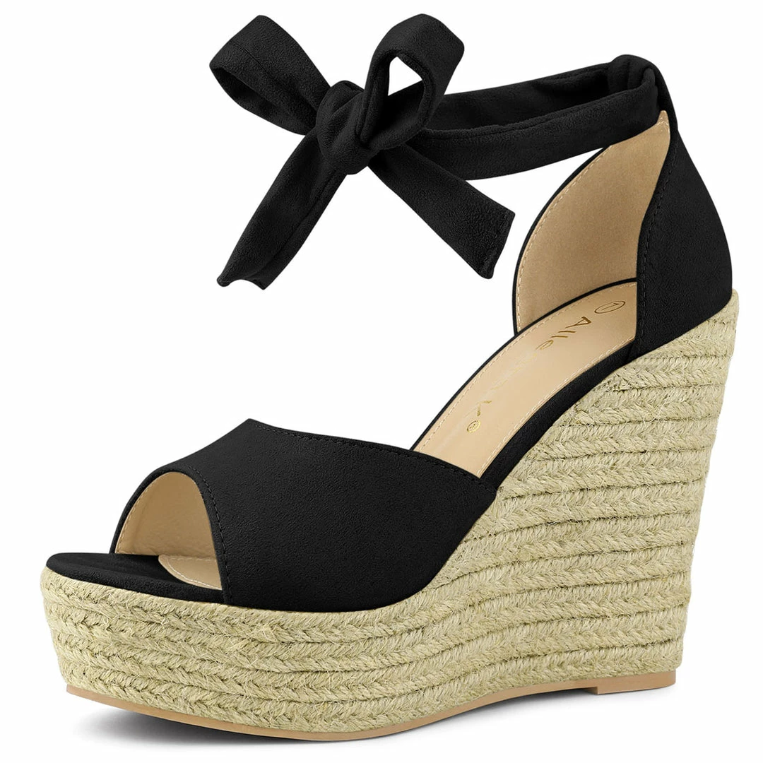 Allegra K Women's Espadrilles Tie Up Ankle Strap Wedge Sandals 24 Allegra K Women's Espadrilles Tie Up Ankle Strap Wedge Sandals