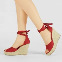 Allegra K Women's Espadrilles Tie Up Ankle Strap Wedge Sandals 51 Allegra K Women's Espadrilles Tie Up Ankle Strap Wedge Sandals