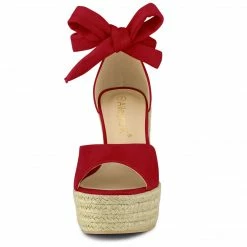 Allegra K Women's Espadrilles Tie Up Ankle Strap Wedge Sandals 52 Allegra K Women's Espadrilles Tie Up Ankle Strap Wedge Sandals