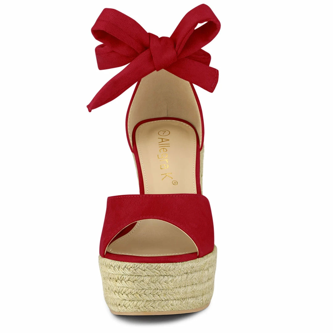 Allegra K Women's Espadrilles Tie Up Ankle Strap Wedge Sandals 19 Allegra K Women's Espadrilles Tie Up Ankle Strap Wedge Sandals