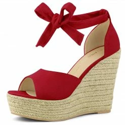 Allegra K Women's Espadrilles Tie Up Ankle Strap Wedge Sandals 50 Allegra K Women's Espadrilles Tie Up Ankle Strap Wedge Sandals