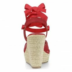 Allegra K Shoes Women's Espadrille Platform Lace Up Wedges Sandals