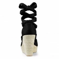 Allegra K Women's Lace Up Espadrilles Wedges Sandals Shoes