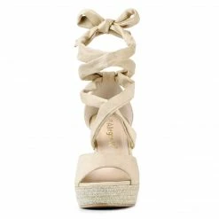 Allegra K Women's Lace Up Espadrilles Wedges Sandals Shoes