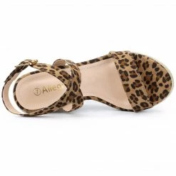 Allegra K Women's Slingback Crisscross Espadrille Wedge Heel Sandals Shoes