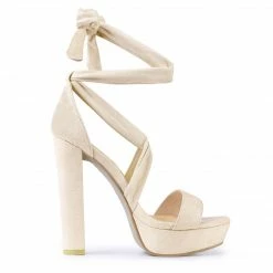 Allegra K Women's Lace Up Platform Heels Sandals