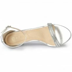 Allegra K Shoes Women's Stiletto Heel Rhinestone Ankle Strap Heels Sandals