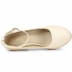 Allegra K Women's Round Toe Stiletto Heel Ankle Strap Pumps Shoes