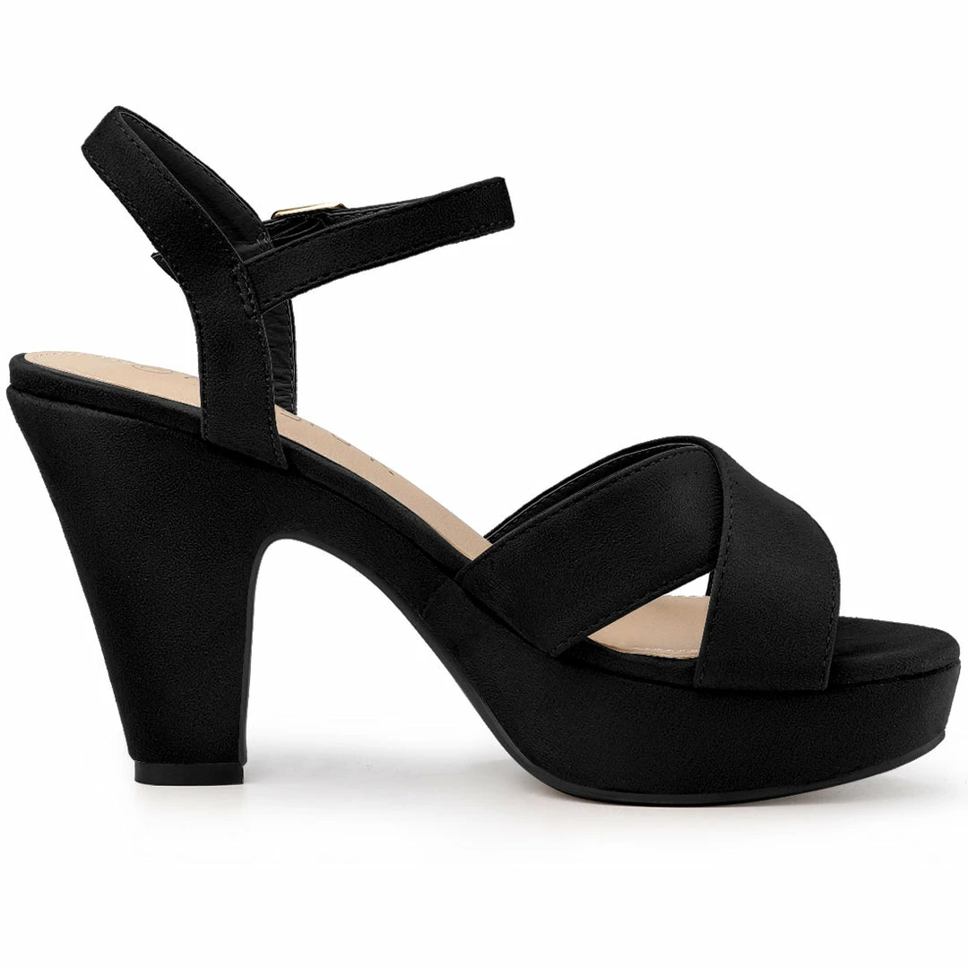 Allegra K Shoes Women's Platform Chunky Heel Ankle Strap Sandals 36 Allegra K Shoes Women's Platform Chunky Heel Ankle Strap Sandals