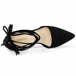 Allegra K Women's Pointed Toe Block Heels Lace Up Pumps Shoes