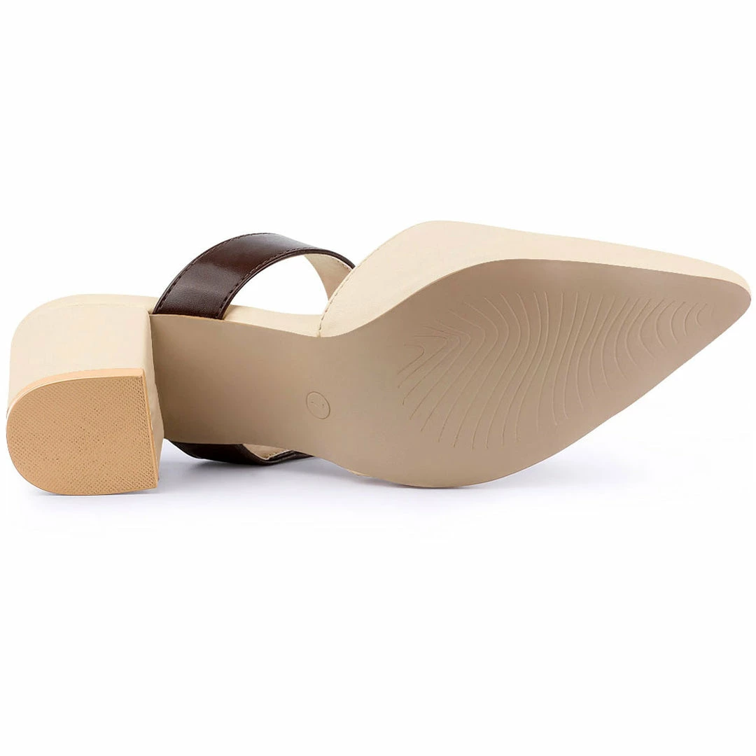 Allegra K Shoes Women's Pointed Toe Chunky Heel Dress Mules Pumps 22 Allegra K Shoes Women's Pointed Toe Chunky Heel Dress Mules Pumps