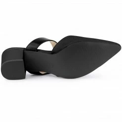 Allegra K Shoes Women's Pointed Toe Chunky Heel Dress Mules Pumps 35 Allegra K Shoes Women's Pointed Toe Chunky Heel Dress Mules Pumps