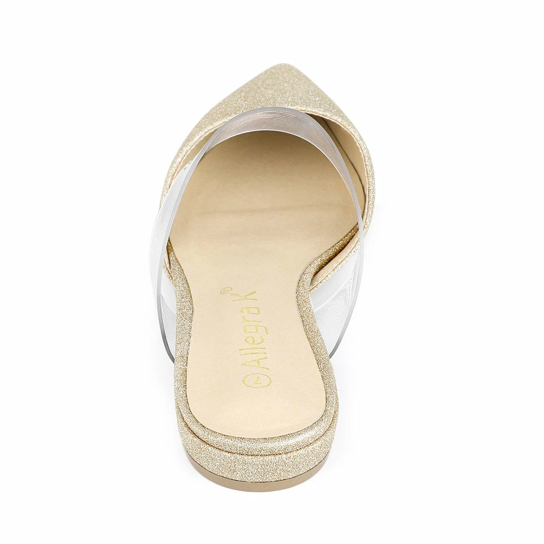 Allegra K Women's Pointed Toe Glitter Clear Strap Block Heel Sandals Shoes 6 Allegra K Women's Pointed Toe Glitter Clear Strap Block Heel Sandals Shoes