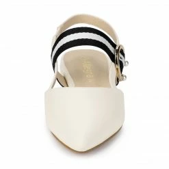 Allegra K Women's Pointed Toe Slingback Flat Pumps