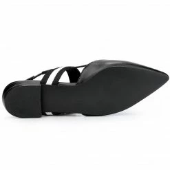 Allegra K Women's Pointed Toe Slingback Flat Pumps