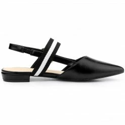 Allegra K Women's Pointed Toe Slingback Flat Pumps