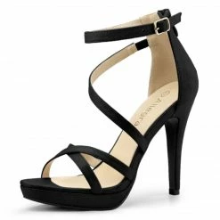 Allegra K Shoes Women's Stiletto Heel Zipper Platform Ankle Strap Sandals 32 Allegra K Shoes Women's Stiletto Heel Zipper Platform Ankle Strap Sandals