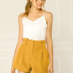 Allegra K Women’s Bow Tie High Waist Short Paper Bag Shorts 105 Allegra K Women’s Bow Tie High Waist Short Paper Bag Shorts