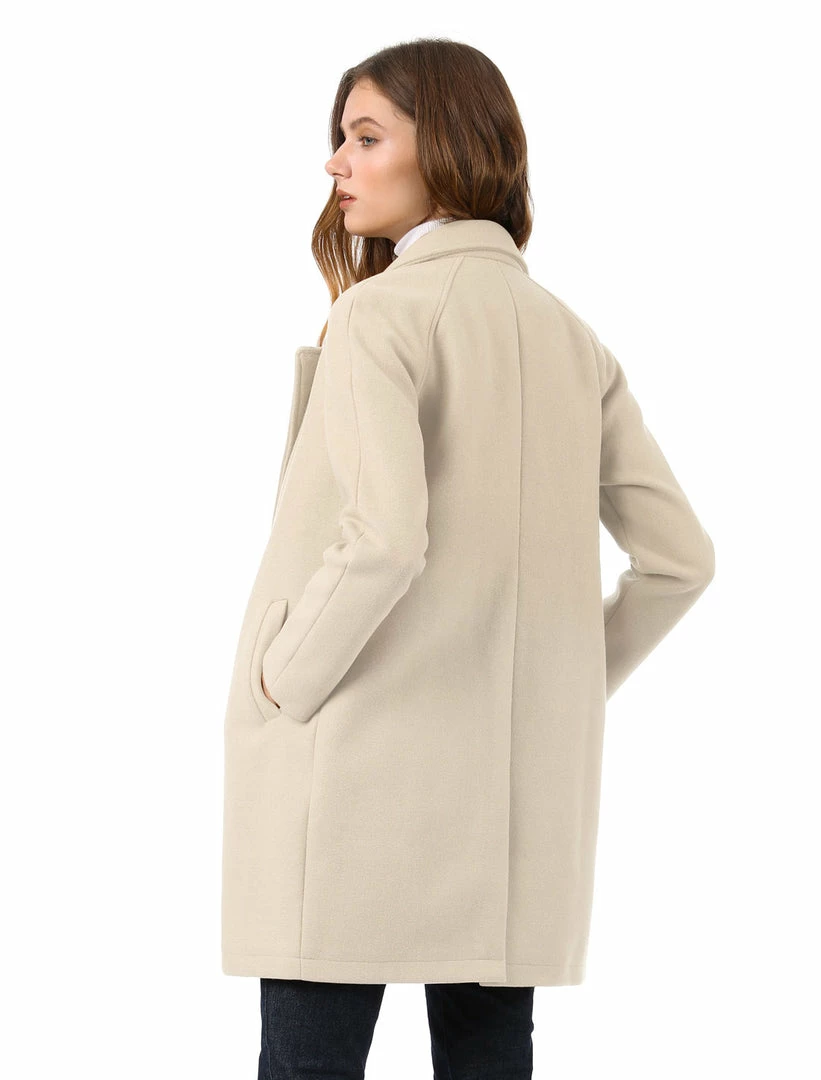 Allegra K Double Breasted Notched Lapel Coat With Raglan Sleeves 56 Allegra K Double Breasted Notched Lapel Coat With Raglan Sleeves