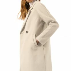 Allegra K Double Breasted Notched Lapel Coat With Raglan Sleeves 138 Allegra K Double Breasted Notched Lapel Coat With Raglan Sleeves