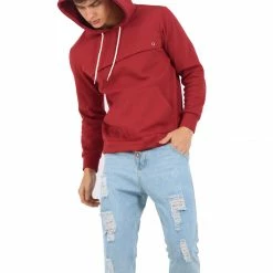Allegra K Men Pullover Hoodies Pocket Casual Blend Sport Solid Hooded Sweatshirt